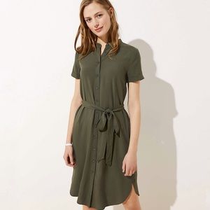 LOFT Tie Waist Shirtdress